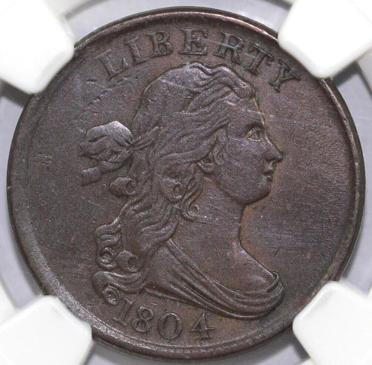 1804 1/2c Draped Bust Half Cent NGC AU Details Improperly Cleaned
