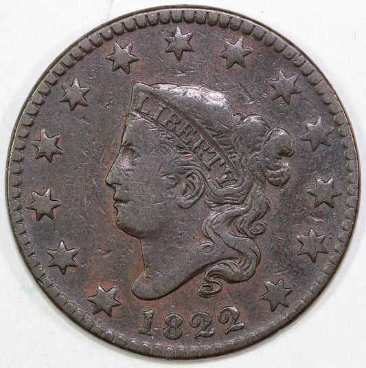 1822 1c N-5 Coronet or Matron Head Large Cent