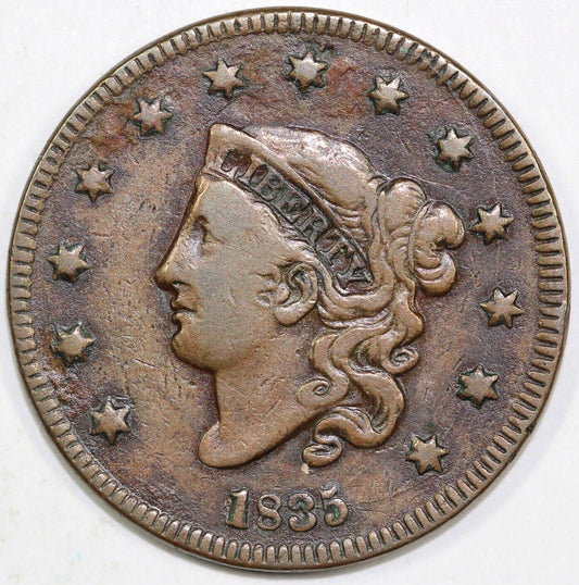1835 1c N-12 Coronet or Matron Head Large Cent