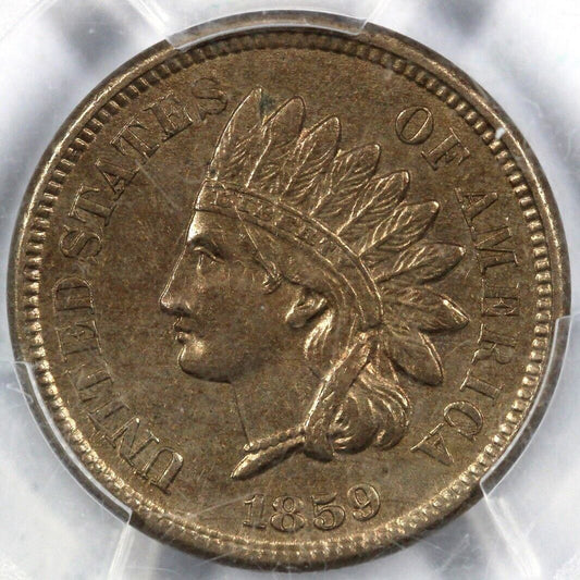 1859 1c Indian Head Cent PCGS AU 53