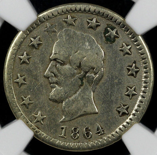 1864 F-127/177 j 1st IN War 1st IN Peace Civil War Token NGC XF Details Cleaned