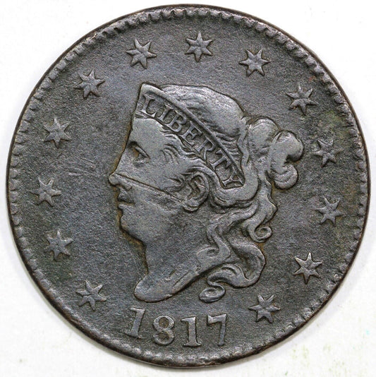 1817 1c N-17 Coronet or Matron Head Large Cent