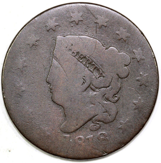 1818 1c N-2 Coronet or Matron Head Large Cent