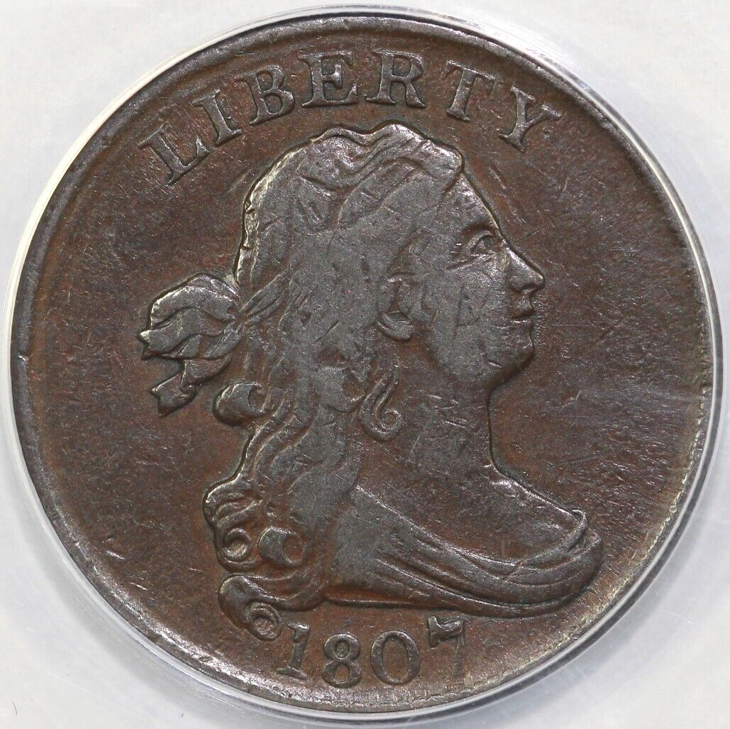 1807 1/2c Draped Bust Half Cent ANACS VF 35