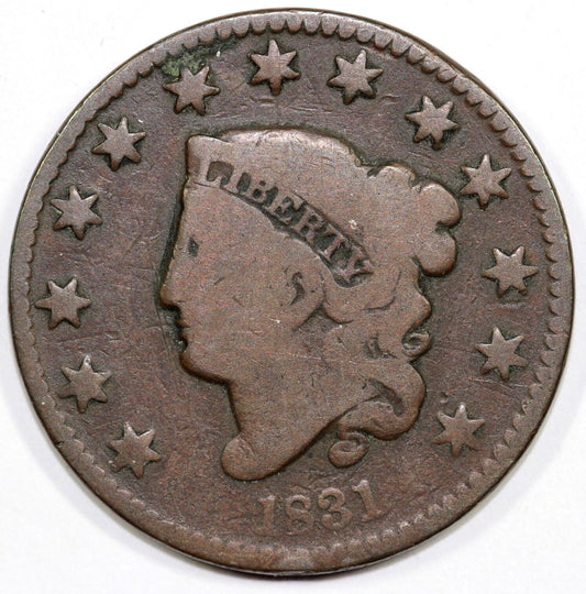 1831 1c Coronet or Matron Head Large Cent