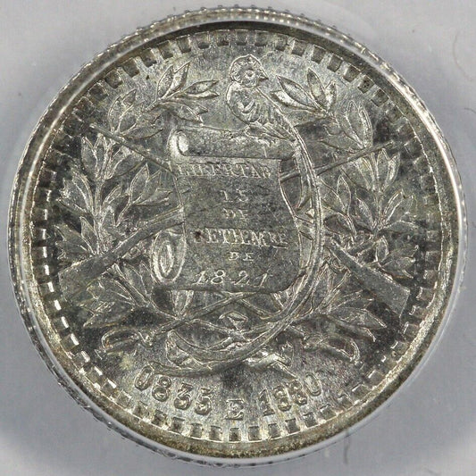 1880/70-E 1/2r Guatemala Half Real ANACS MS 62