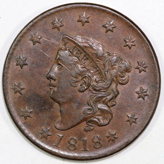 1818 1c N-3 Coronet or Matron Head Large Cent