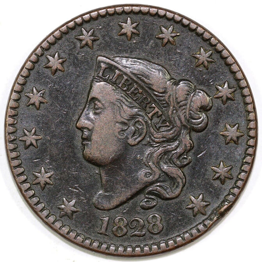1828 1c N-6 Large Date Coronet or Matron Head Large Cent