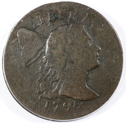 1796 1c S-89 Liberty Cap Large Cent ANACS VG 8 Details Mount Removed