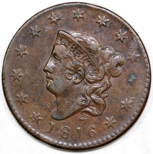 1816 1c N-7 Coronet or Matron Head Large Cent