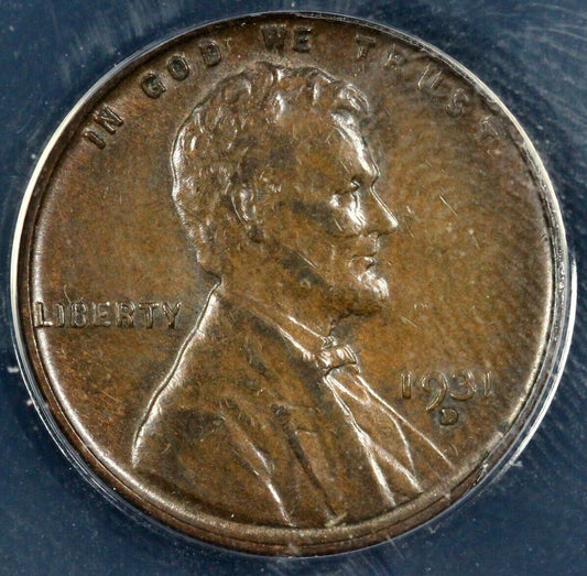 1931-D 1c Lincoln Cent ANACS AU 50