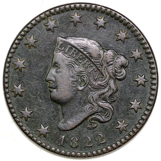 1822 1c N-7 Coronet or Matron Head Large Cent
