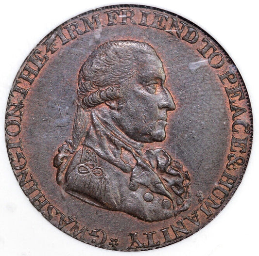 1795 Large Button Grate Token NGC 62 *Reeded Edge*