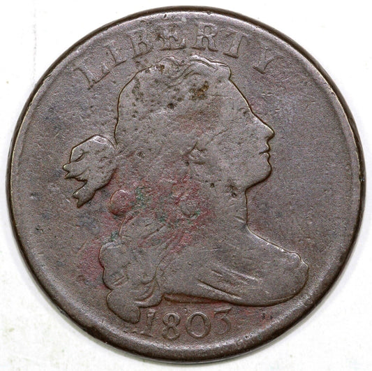 1803 1c S-259 Draped Bust Large Cent *Ghost 3*