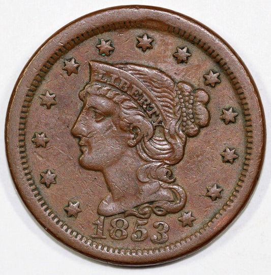 1853 1c N-32 Braided Hair Large Cent