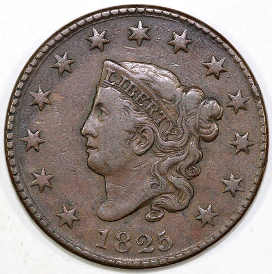 1825 1c N-8 Coronet or Matron Head Large Cent