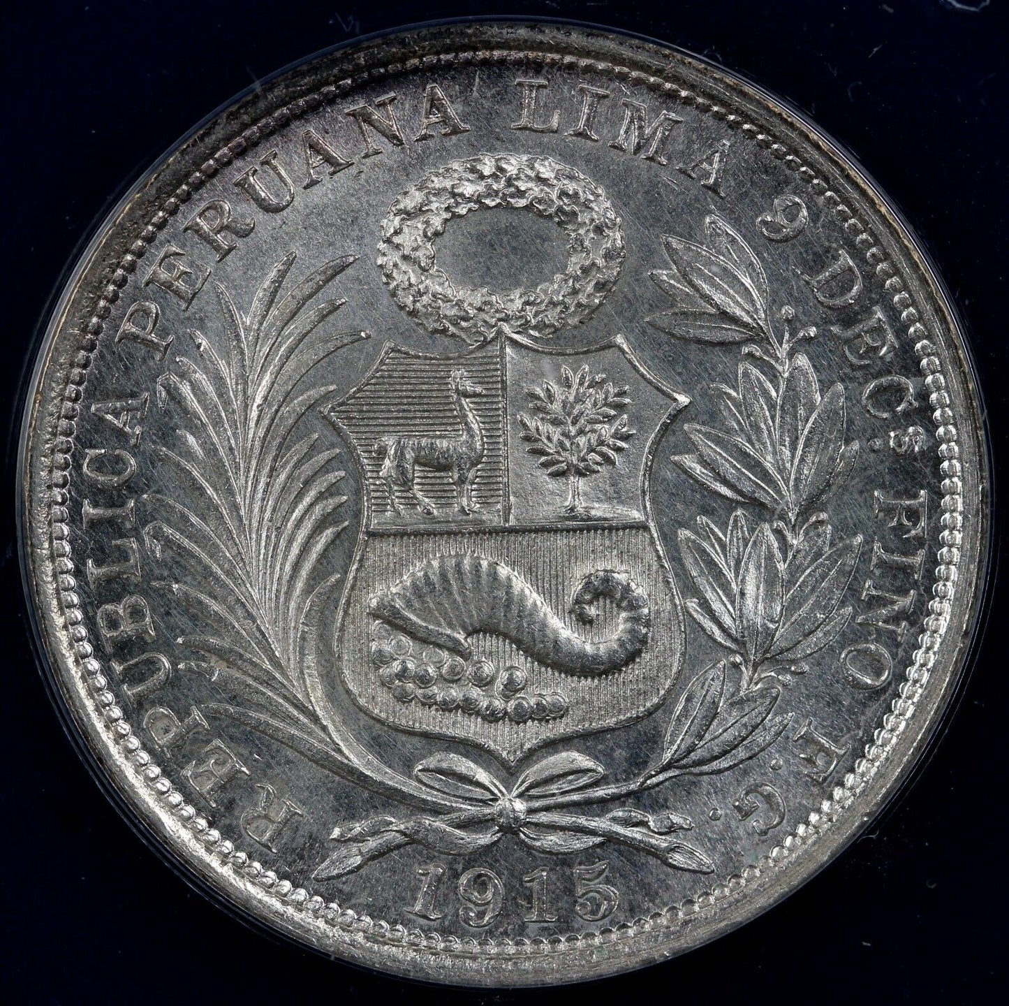 1915 1/2s L,FG Peru Half Sol ANACS MS 62