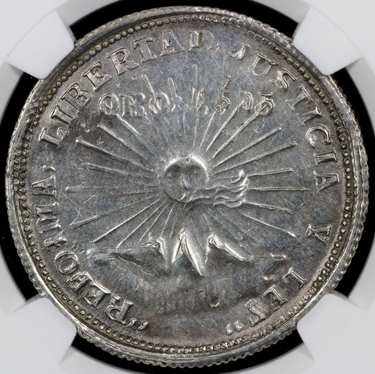 1914-Gro Mexico Guerrero Silver 2 Peso NGC UNC Details Hairlines
