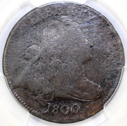 1800 1c S-202 Draped Bust Large Cent PCGS VG Details Env Damage