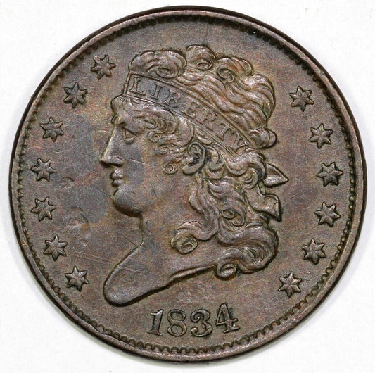 1834 1/2c Classic Head Half Cent