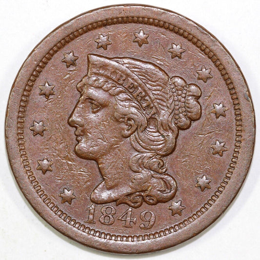1849 1c N-29 Braided Hair Large Cent