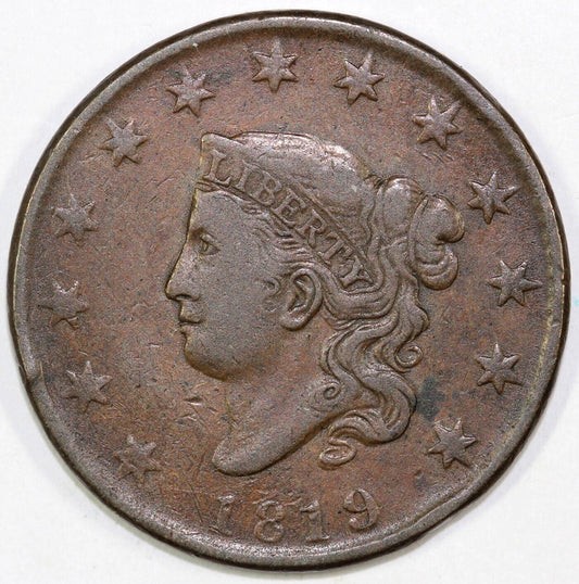 1819 1c N-7 Coronet or Matron Head Large Cent