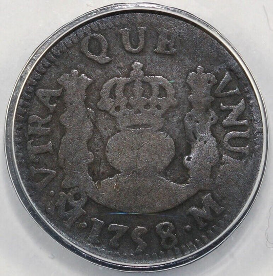 1758 1/2r Mo, M Mexico Half Real ANACS AG 3