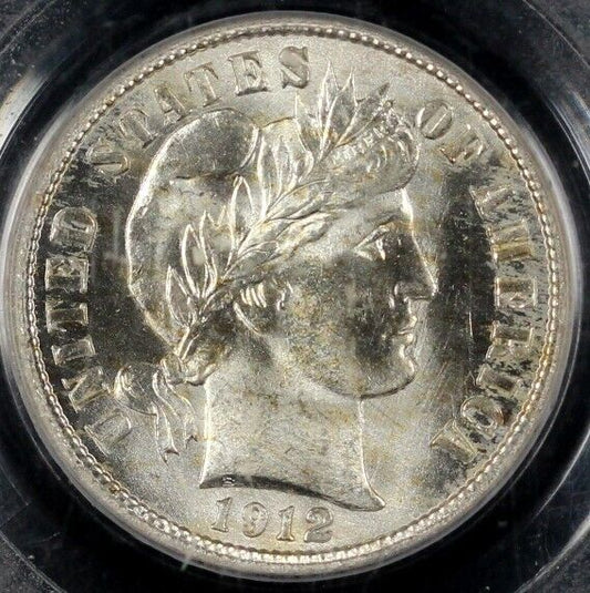 1912 10c Barber Dime PCGS MS 65