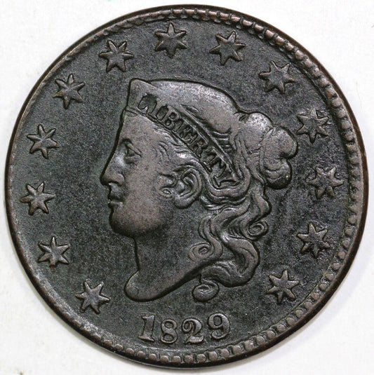 1829 1c N-5 Coronet or Matron Head Large Cent