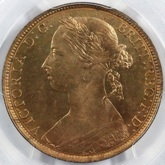 1887 1D Great Britain Queen Victoria Penny PCGS MS 64 RED