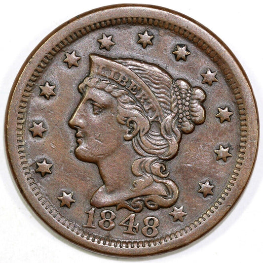 1848 1c N-41 Braided Hair Large Cent