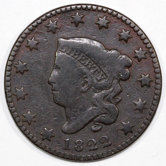1822 1c N-8 Matron Head Large Cent