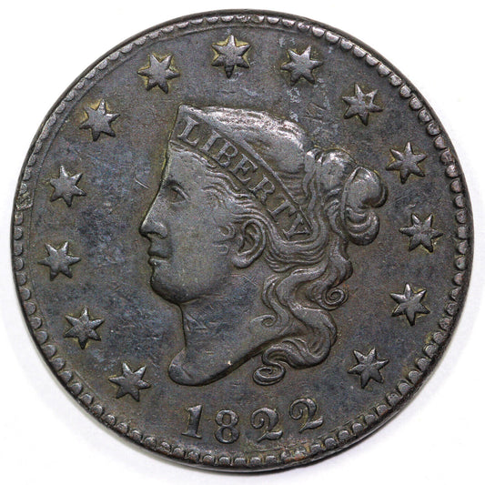 1822 1c Coronet or Matron Head Large Cent