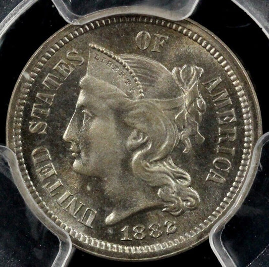 1882 3cn Proof Three Cent Nickel PCGS PR 66