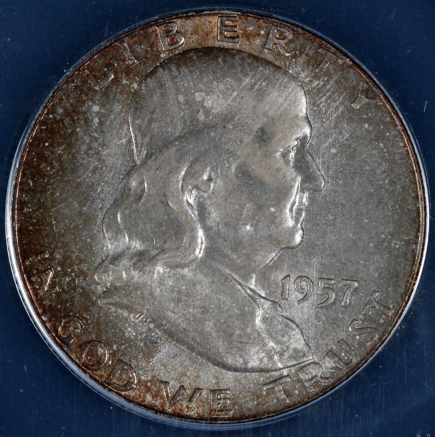 1957 50c Franklin Half Dollar ANACS MS 66