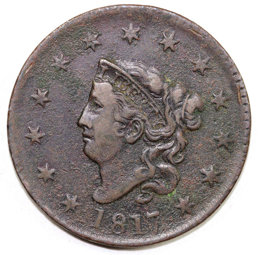 1817 1c N-7 Coronet or Matron Head Large Cent