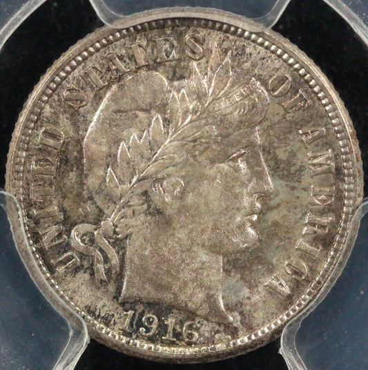 1916 10c Barber Dime PCGS MS 65