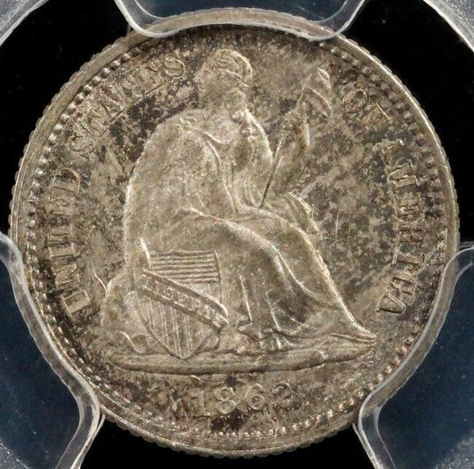 1862 H10c Seated Liberty Half Dime PCGS MS 65