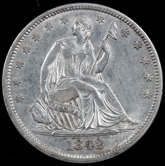 1842 50c Seated Liberty Half Dollar