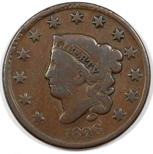 1826 1c N-5 Matron Head Large Cent