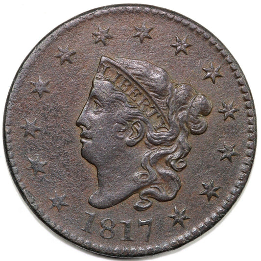 1817 1c N-17 Coronet or Matron Head Large Cent