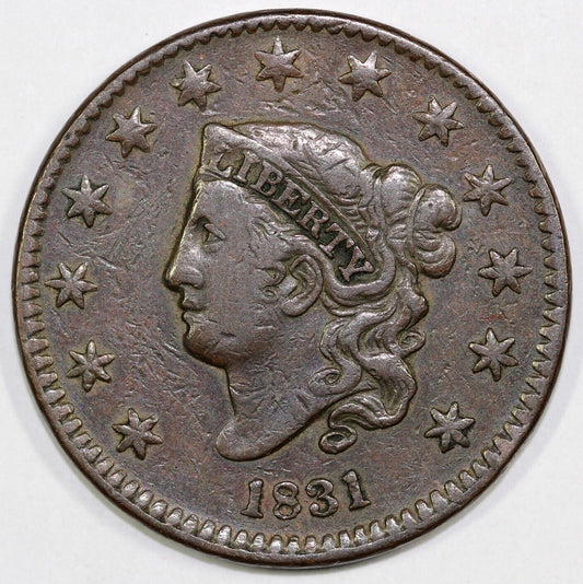 1831 1c N-7 Coronet or Matron Head Large Cent