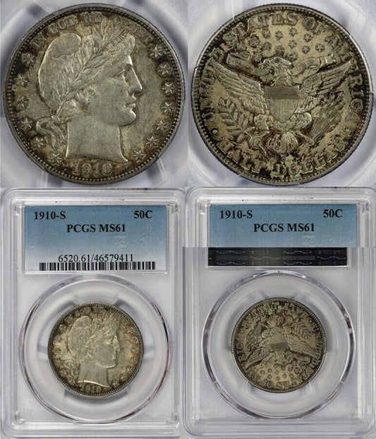 1910-S 50c Barber Half Dollar PCGS MS 61