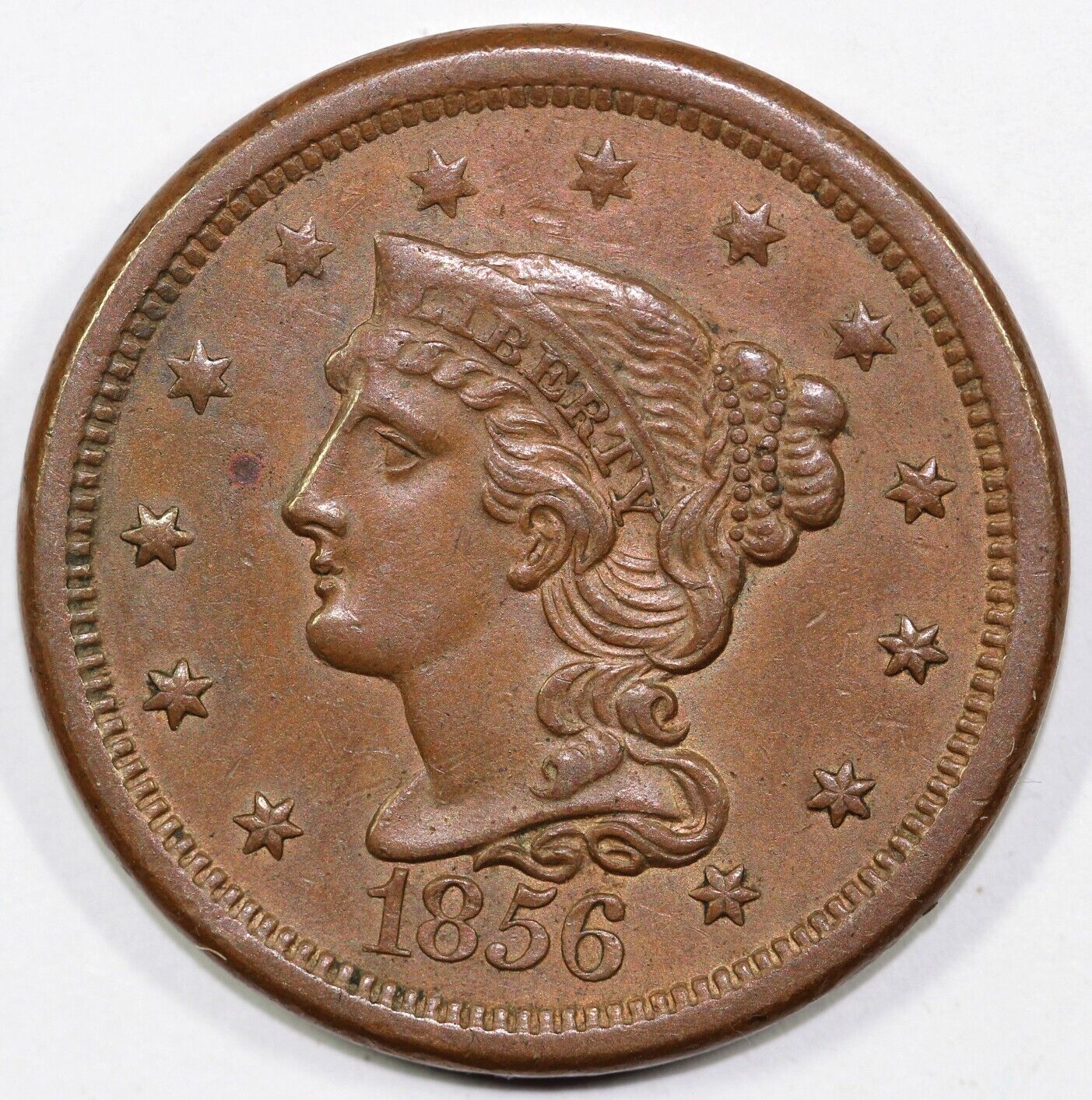 1856 1c Braided Hair Large Cent