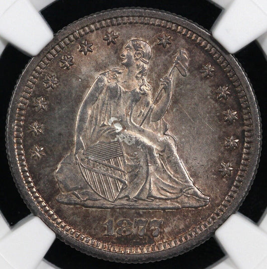 1877-S 25c Seated Liberty Quarter NGC MS 64