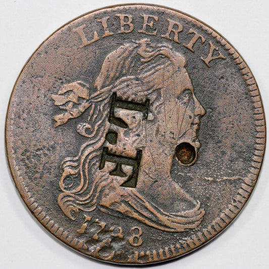 1798 1c S-157 Draped Bust Large Cent *Counterstamped*