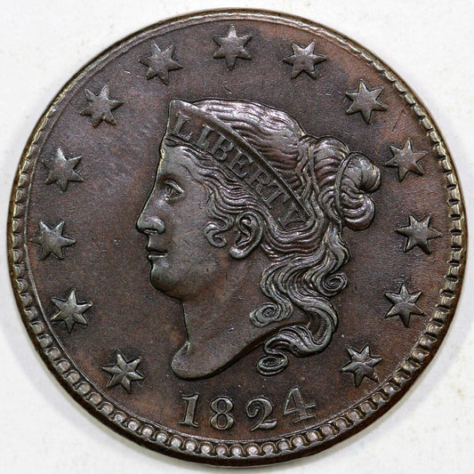 1824 1c N-3 Matron Head Large Cent