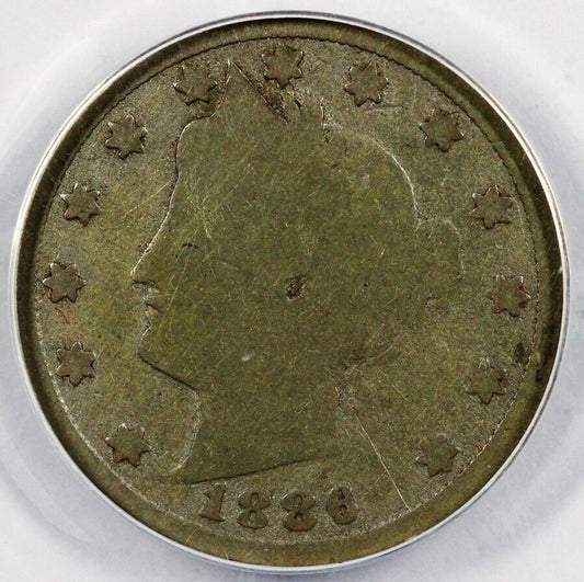 1886 5c Liberty Nickel ANACS GOOD 4 DETAILS CORRODED