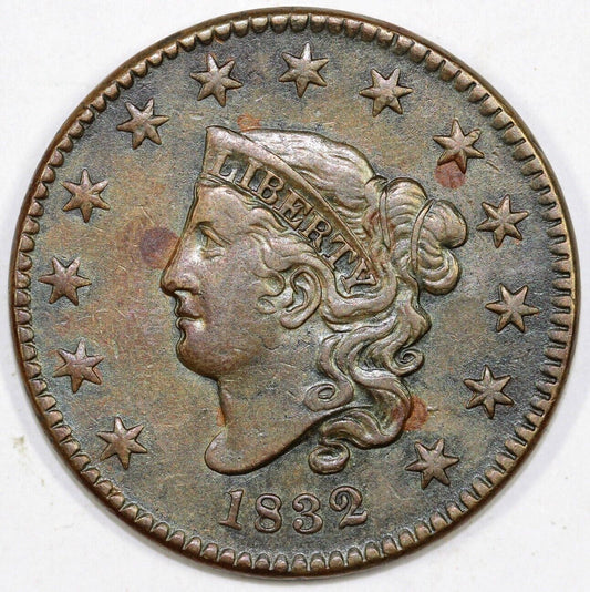 1832 1c Coronet or Matron Head Large Cent