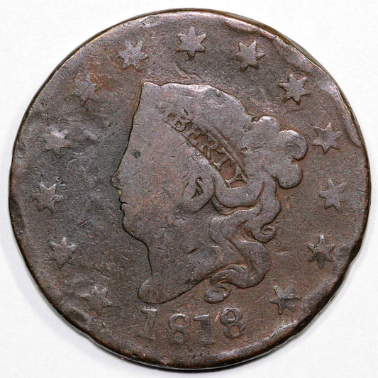 1818 1c N-2 Coronet or Matron Head Large Cent